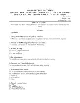 SHAWBURY PARISH COUNCIL -agenda March 2025